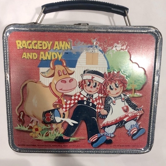Raggedy Ann and Andy 1973 metal antique lunchbox and thermos - Picture 12 of 12